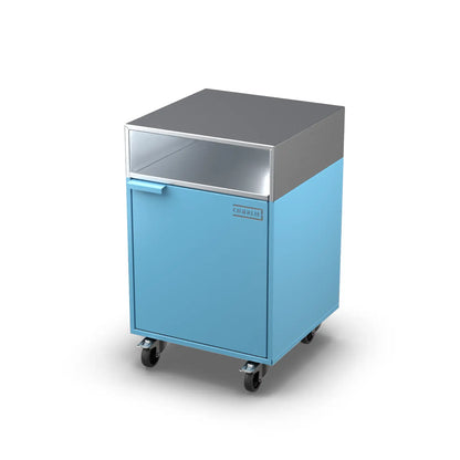 Base Cupboard Cabinet in Blue Marlin teal, angled three-quarter view