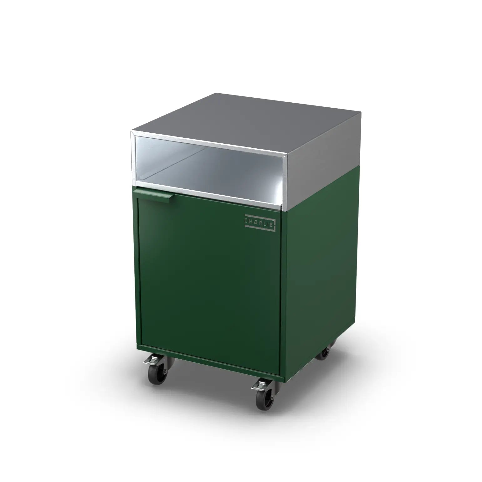 Base Cupboard Cabinet in Green Chilli green, angled three-quarter view