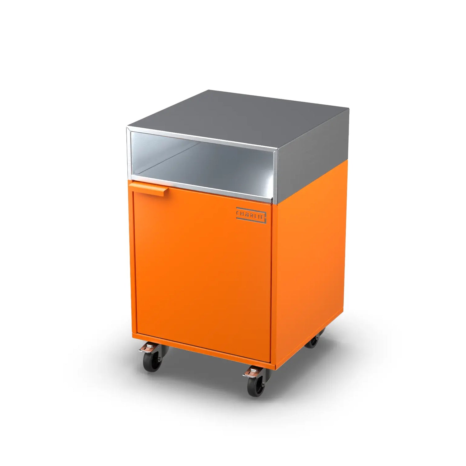 Base Cupboard Cabinet in Saffron yellow, angled three-quarter view