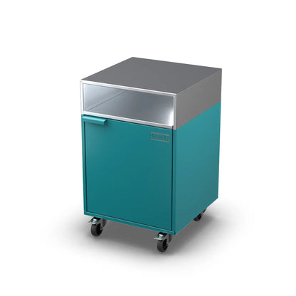 Base Cupboard Cabinet in Teal Duck blue-green, angled view