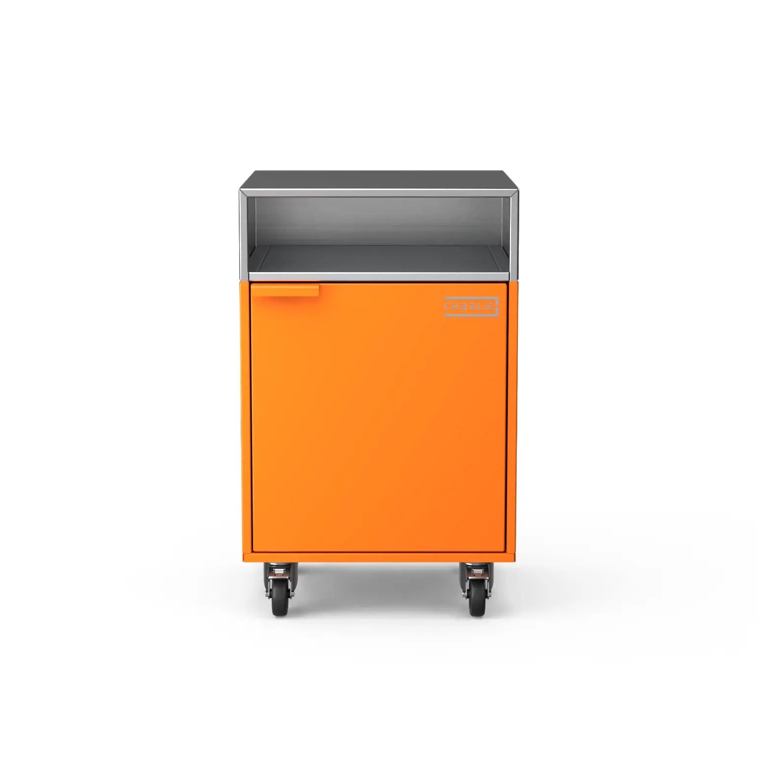 Base Cupboard Cabinet in Saffron yellow, straight-on front view