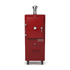 Charlie Charcoal Oven in dark cherry red, front view with the door closed 