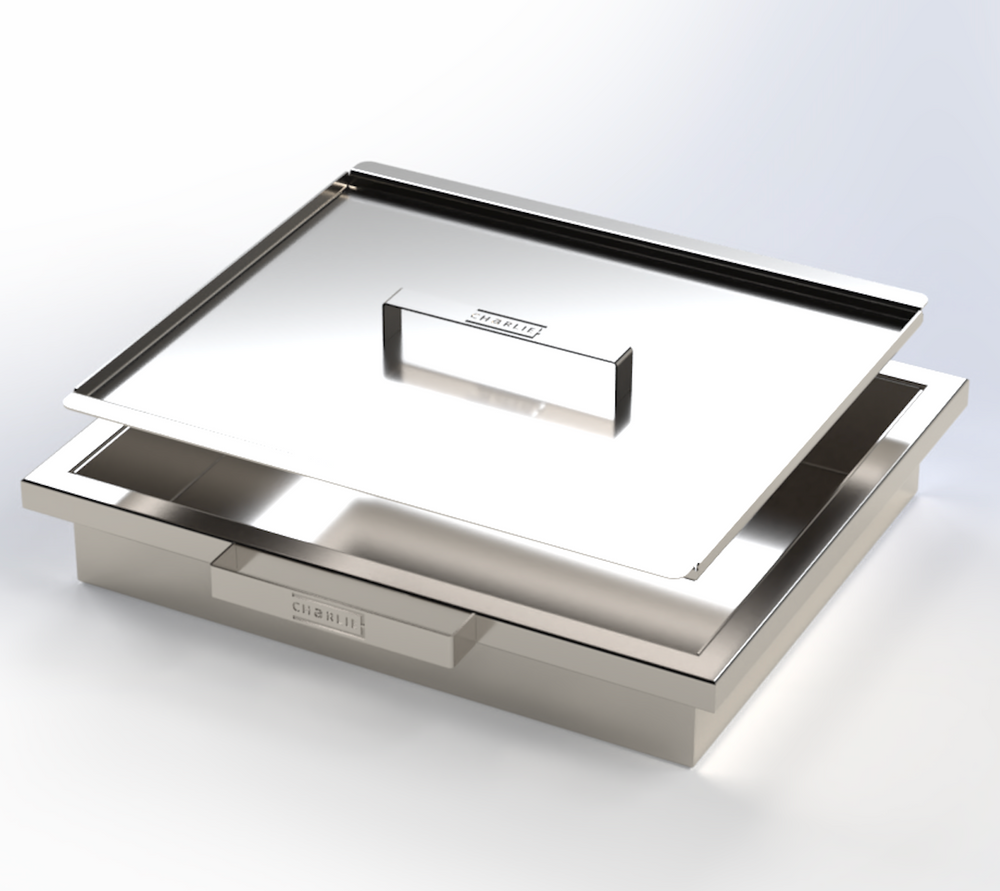 Deep roasting tray, rack and lid set for the Charlie Oven, product view
