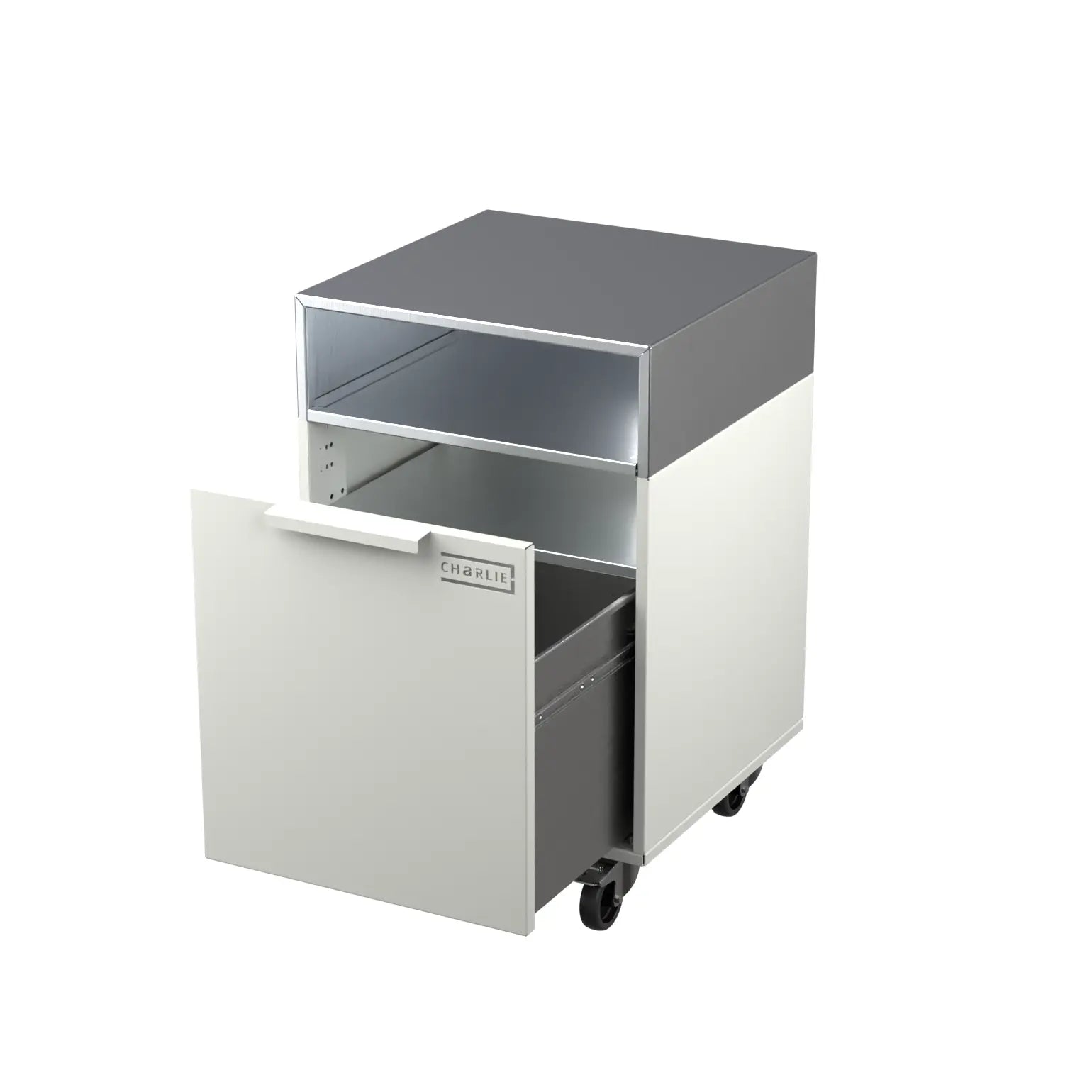 Single Shelf cabinet, door open showing storage