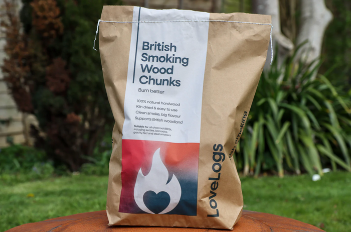 Love Logs British wood chunks variety bundle, four 4 kg bags of hot smoking wood
