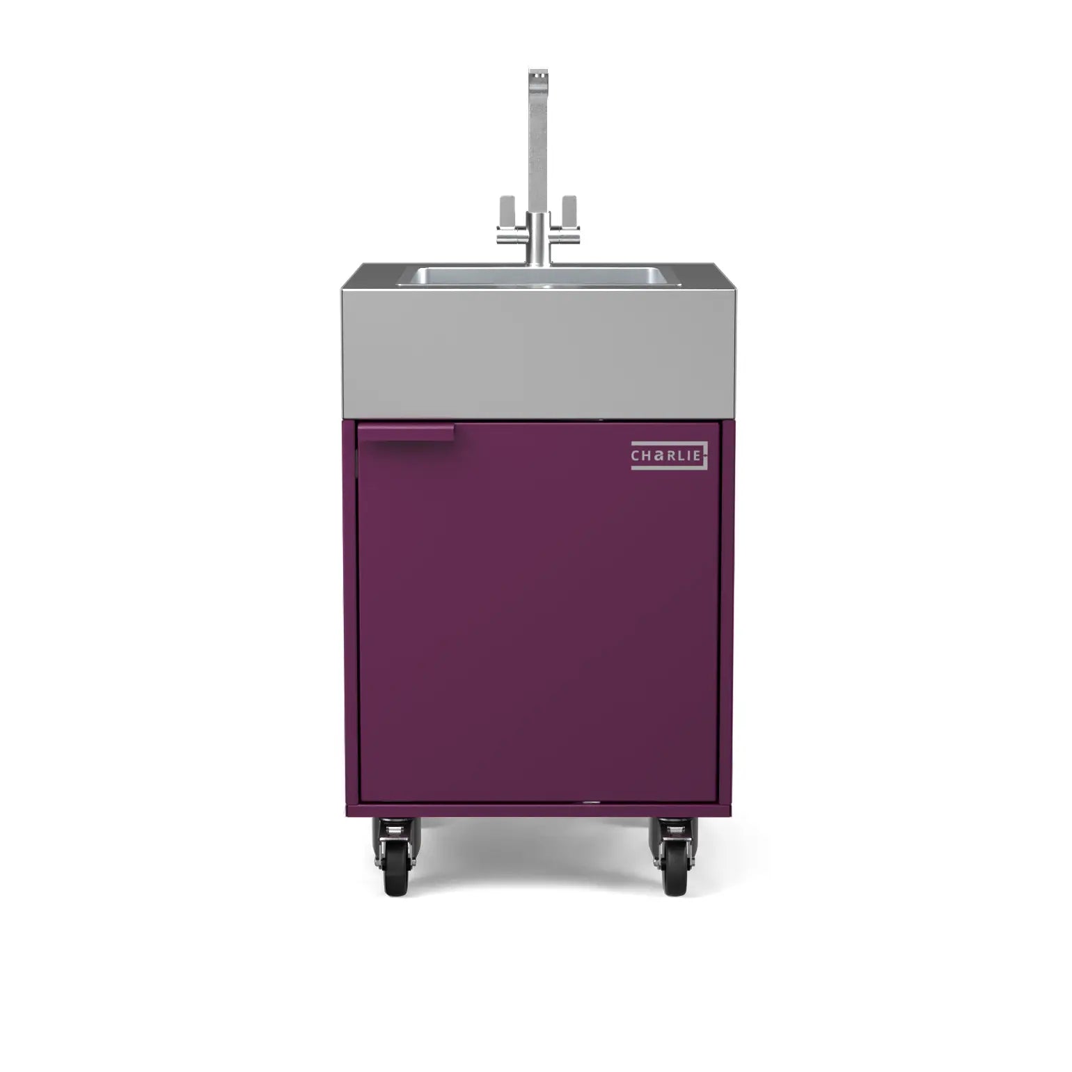 Sink Cabinet Tank in beetroot red, straight-on front view