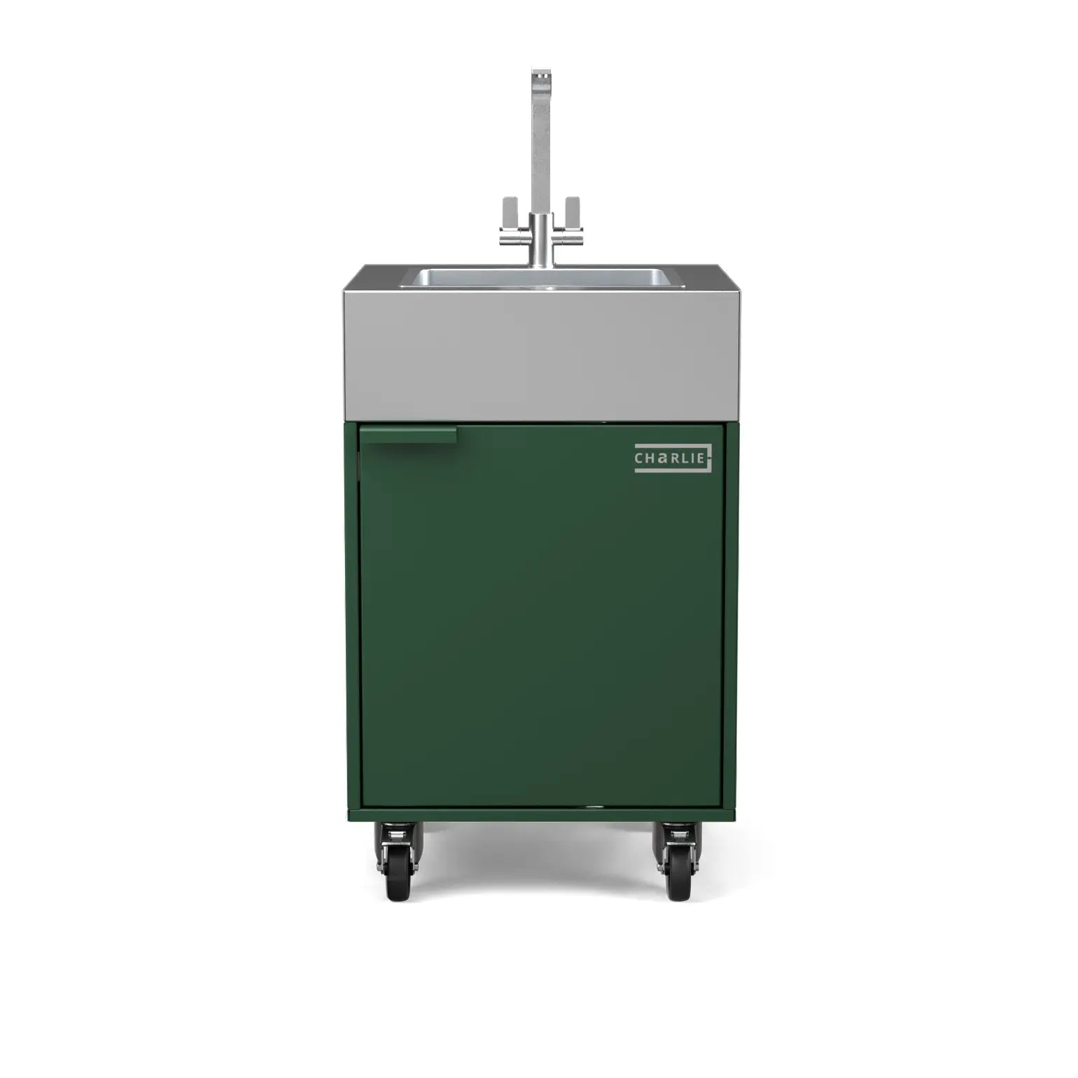 Sink Cabinet Tank in green chilli, straight-on front view
