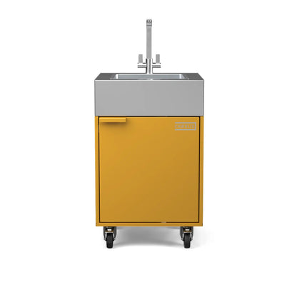 Sink Cabinet Tank in honeycomb yellow, straight-on front view