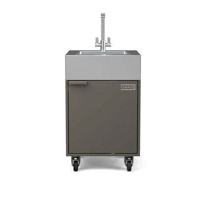 Sink Cabinet Tank in porcini beige, straight-on front view