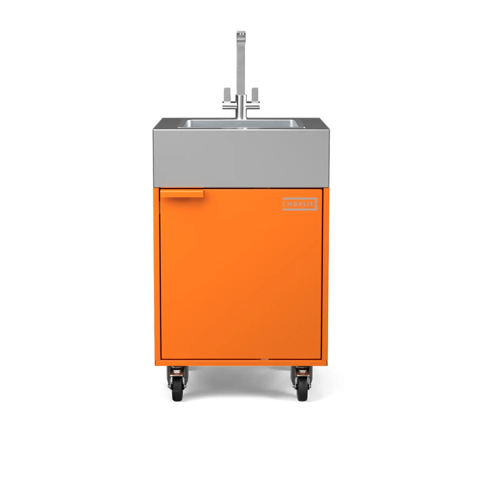 Sink Cabinet Tank in saffron yellow, straight-on front view