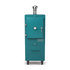 Charlie Charcoal Oven in teal duck, an aqua blue-green, front view with the door closed 