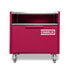 Cheeky Charlie Oven base cabinet in Rhubarb pink with the Charlie Oven on top, front view 