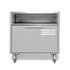 Cheeky Charlie Oven base cabinet in Truffle, a pale grey, with the Charlie Oven on top, front view 