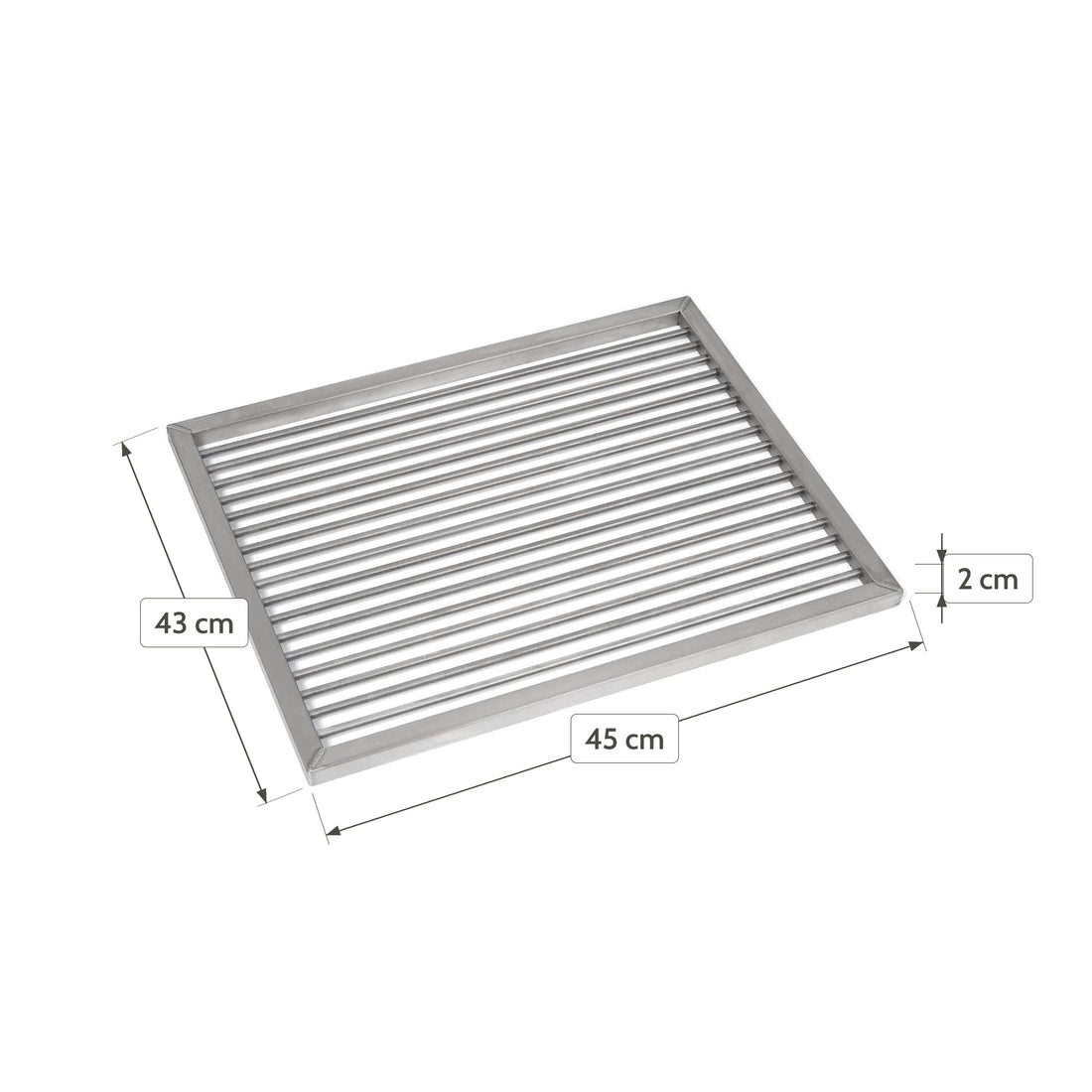 Charlie Oven Cooking Rack dimensions: 43 cm wide, 45 cm deep and 2 cm high