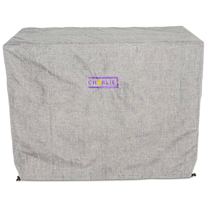 Charlie Kitchen Island Cabinet Cover protecting an outdoor pizza oven cabinet, front view