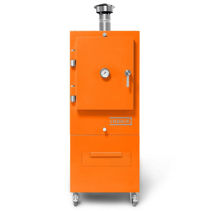 Charlie Charcoal Oven in saffron yellow, front view on a white background #colour_saffron