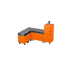 L1 L-Shape kitchen unit in saffron yellow, angled corner view