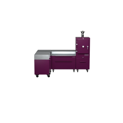 L1 L-Shape kitchen in beetroot purple, straight-on front view