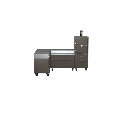 L1 L-Shape kitchen in porcini beige, straight-on front view