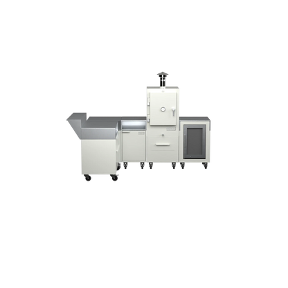 L-Shape Kitchen L2 in truffle brown, straight-on front view of the cabinetry