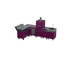 L3 L-Shape outdoor kitchen in Beetroot, a deep purple, three-quarter angle view 