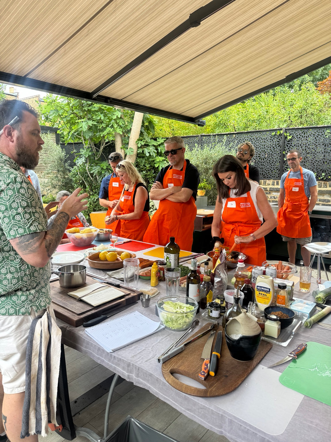 Mark O’Brien teaching guests at a Charlie Oven cooking masterclass in Kew