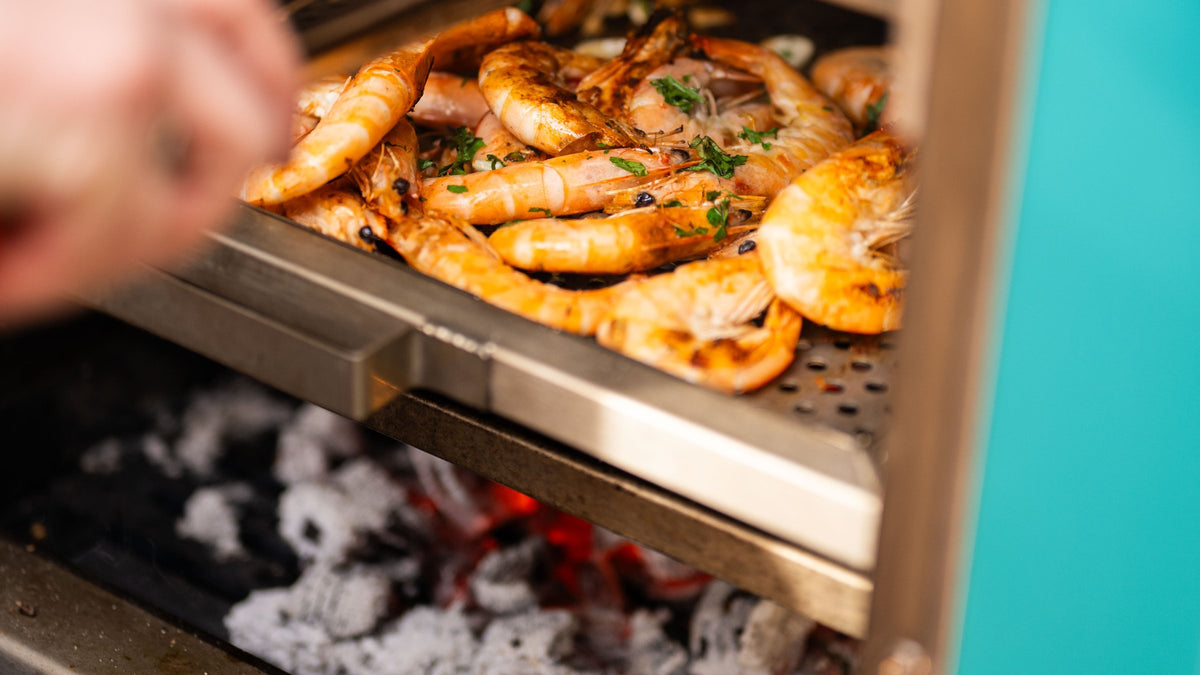 Grill the prawns