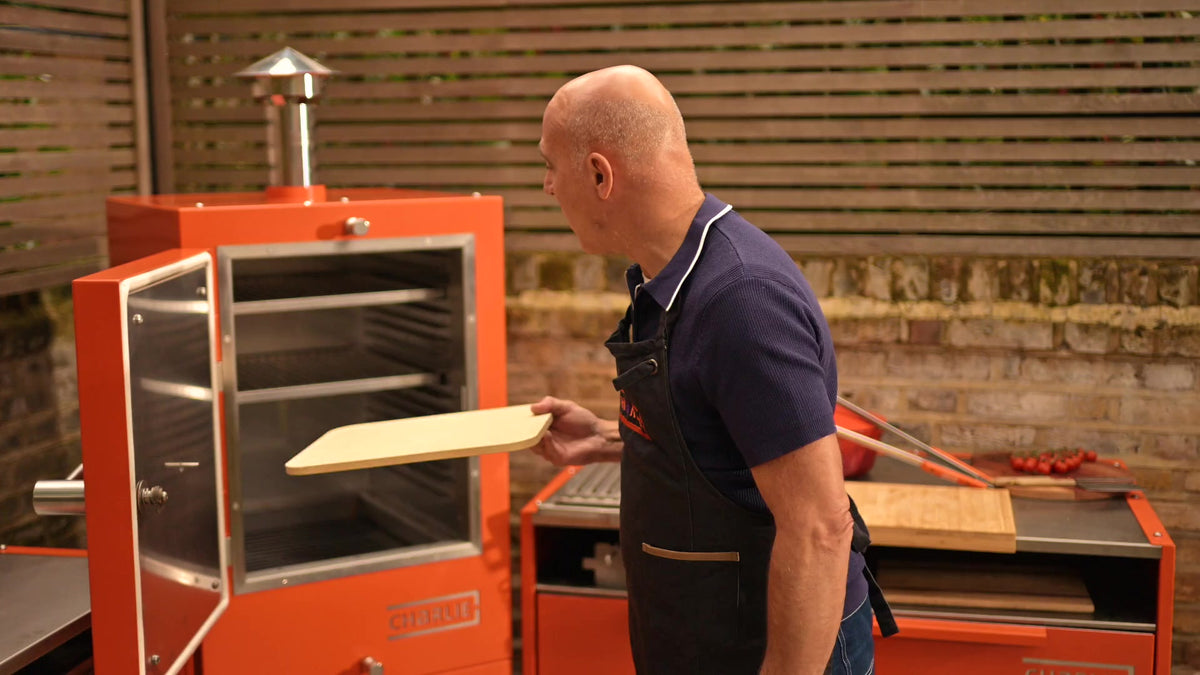 How to set up the Charlie Oven for pizza, with Neil