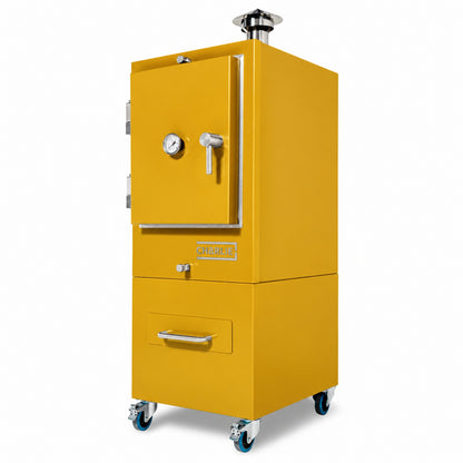Professional Charlie Charcoal Oven in Honeycomb, three-quarter view, door closed