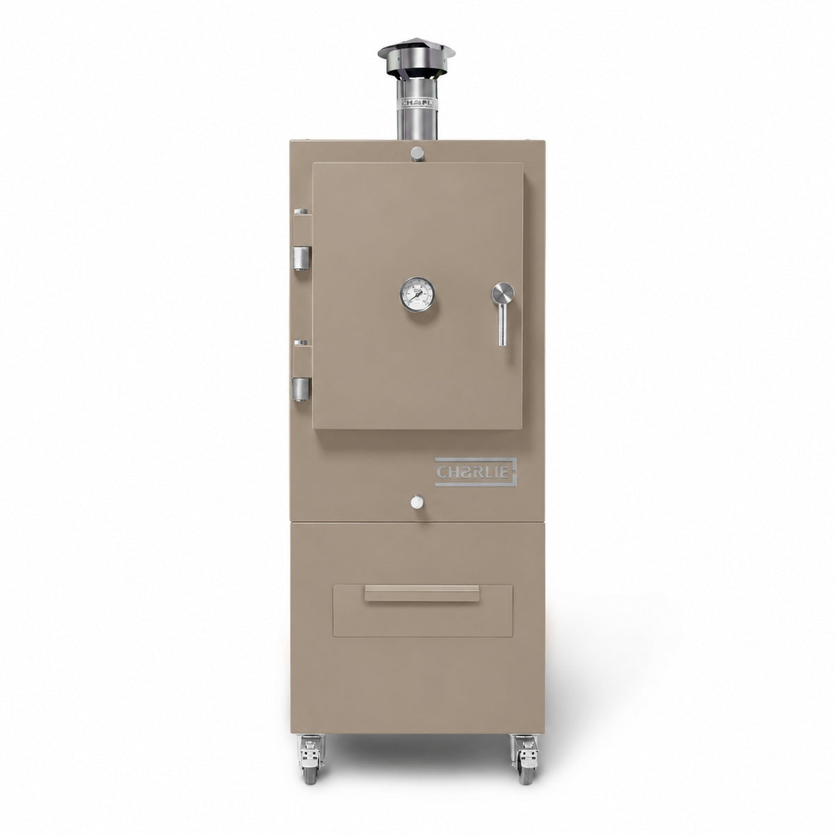 Professional Charlie Charcoal Oven in Nutmeg, front view, door closed