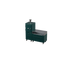 Straight Kitchen S1 outdoor kitchen in agave, a dark green-blue, angled three-quarter view 