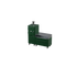 Straight Kitchen S1 outdoor kitchen in green chilli, a deep green, angled three-quarter view 