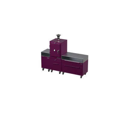 Straight Kitchen S3 in Beetroot purple-red, angled side view