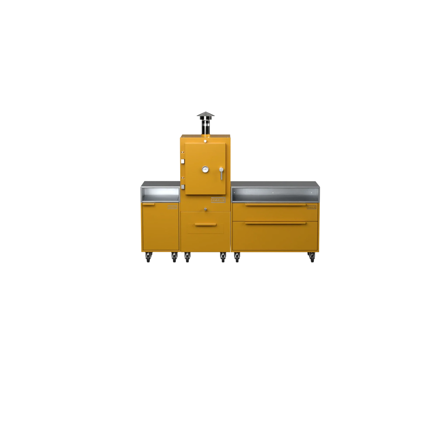 Straight Kitchen S3 in Honeycomb amber, straight-on front view