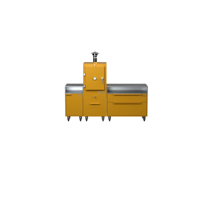 Straight Kitchen S3 in Honeycomb amber, straight-on front view