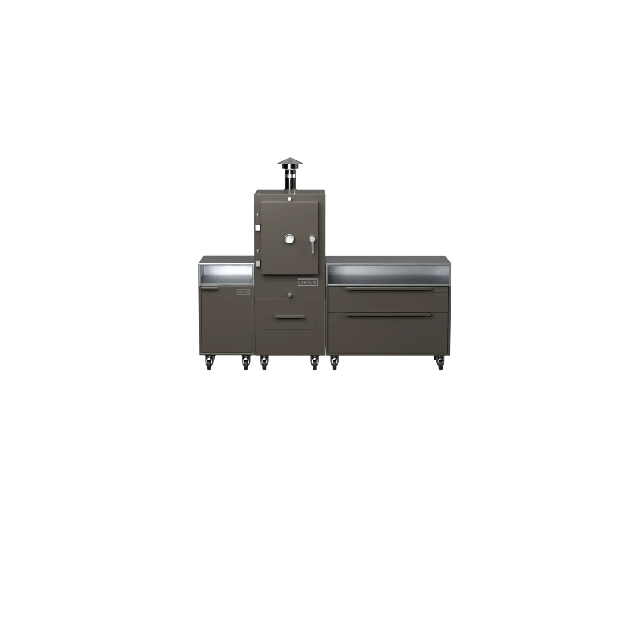 Straight Kitchen S3 in Porcini beige, front view