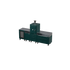 Straight Kitchen S4 outdoor kitchen in Agave, a dark green-blue, angled three-quarter view 