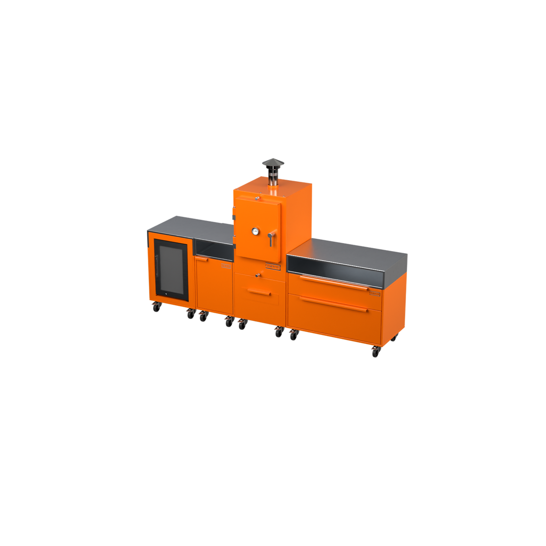 S4 — Straight Kitchen, Saffron finish, angle view