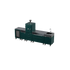 Straight Kitchen S5 outdoor oven in Agave, a dark green-blue, three-quarter angle view 
