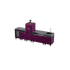 Straight Kitchen S5 outdoor oven in Beetroot, a deep purple, three-quarter angle view 