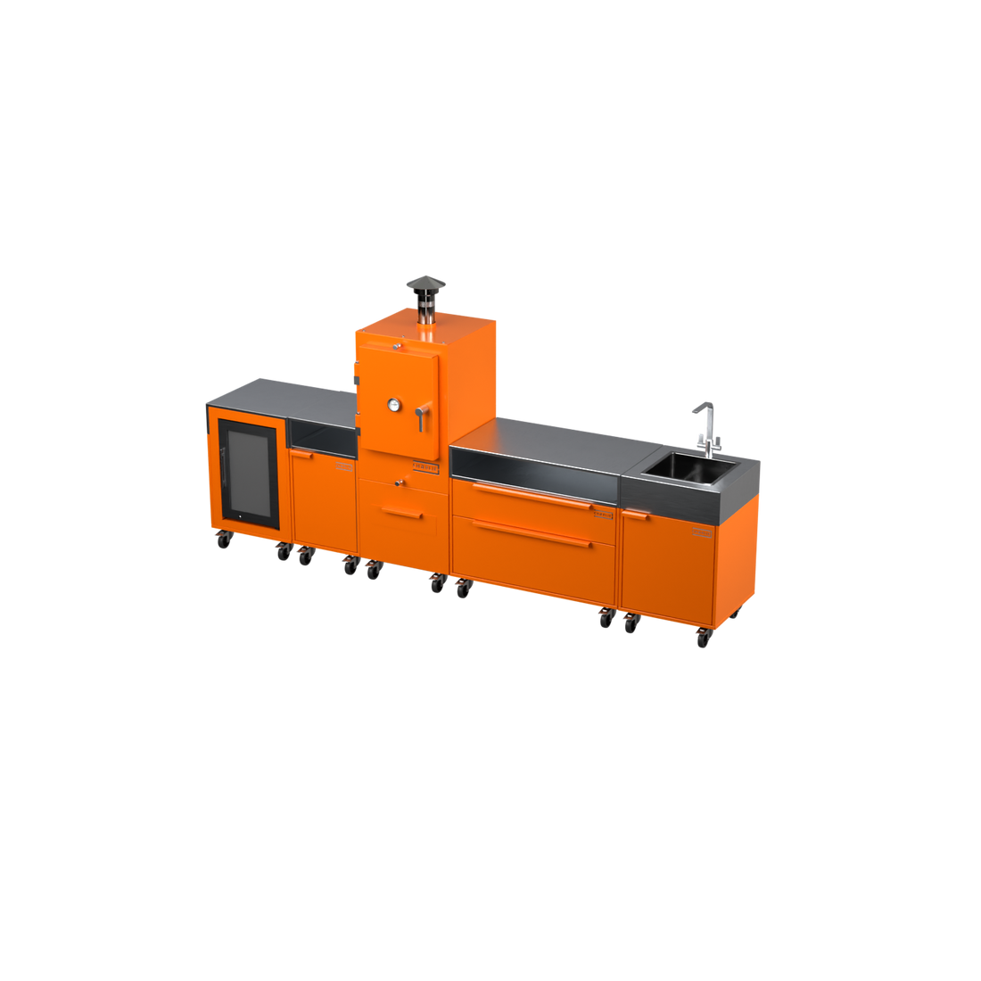 S5 — Straight Kitchen, Saffron finish, angle view