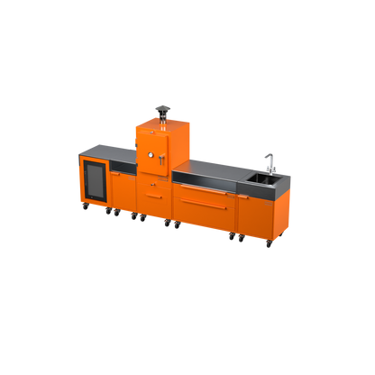 S5 — Straight Kitchen, Saffron finish, angle view