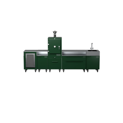 Straight Kitchen S5 outdoor oven in Green Chilli green, front straight-on view