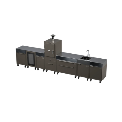 Straight Kitchen S6 in Porcini beige, angled view