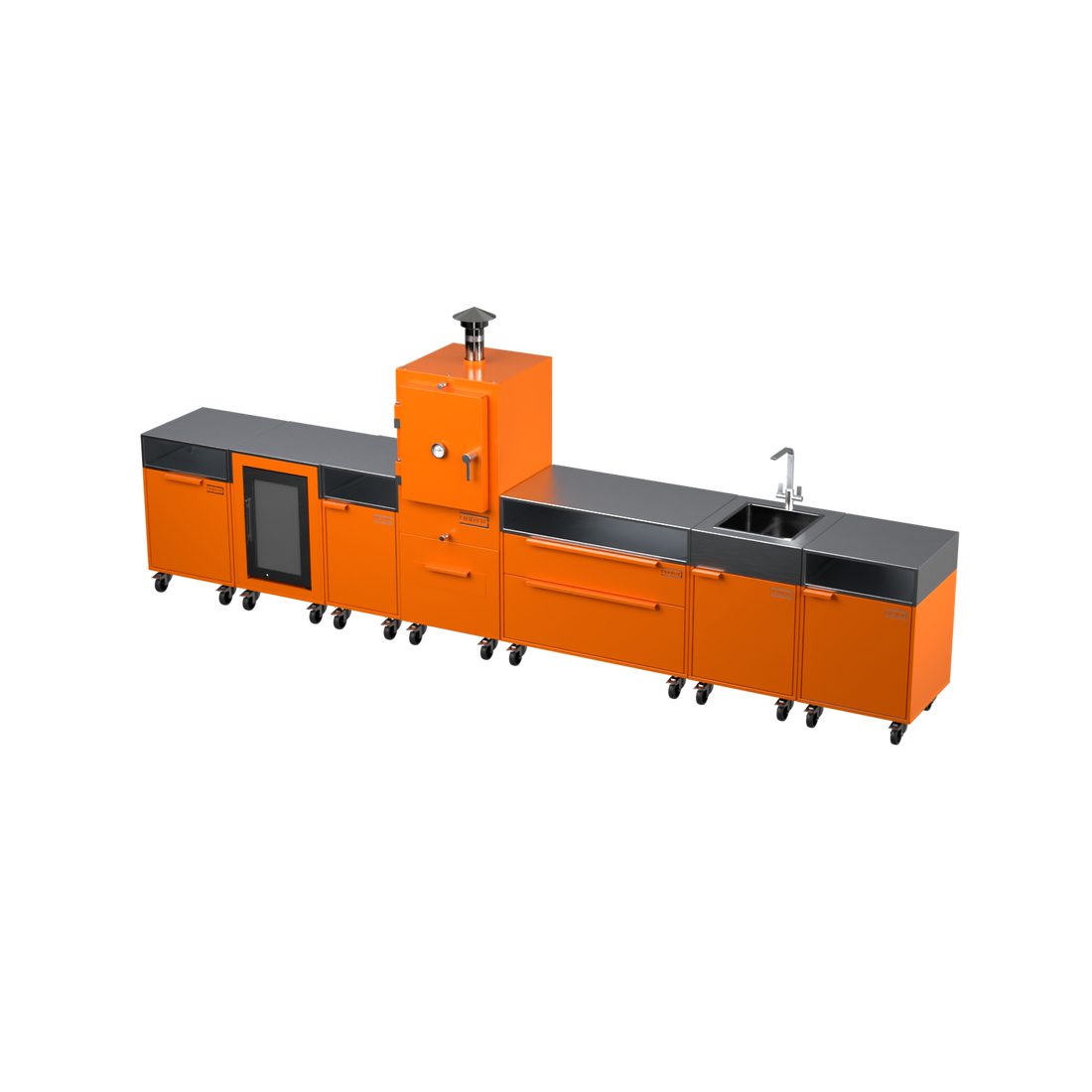 S6 — Straight Kitchen, Saffron finish, angle view