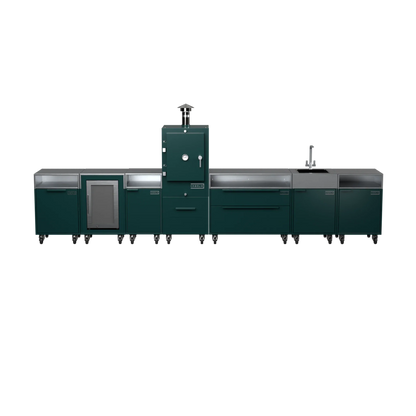 Straight Kitchen S6 in Agave green, straight-on front view