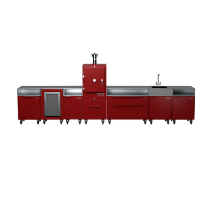 Straight Kitchen S6 in Dark Cherry red, straight-on front view
