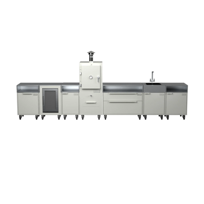 Straight Kitchen S6 in Truffle brown, straight-on front view
