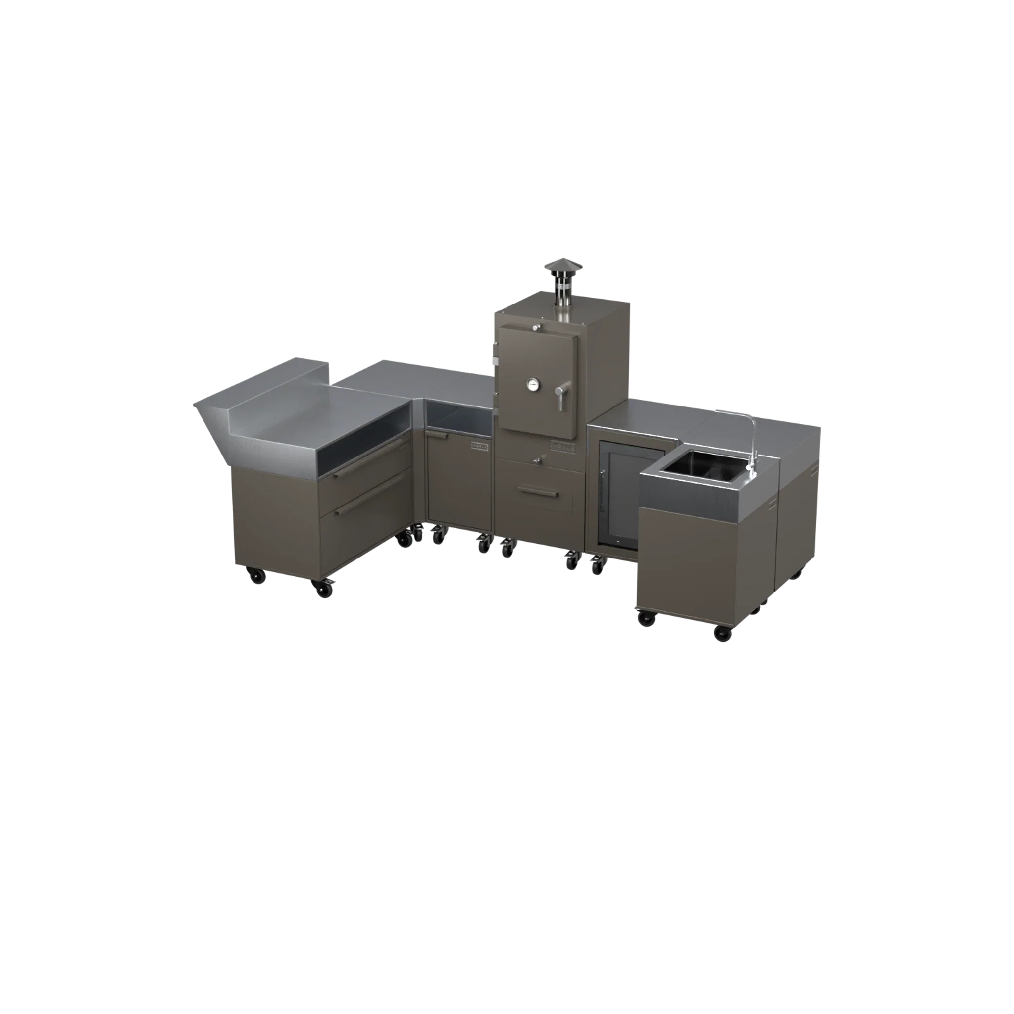 U-Shape Kitchen U1 in Porcini beige, angled view of the modular kitchen