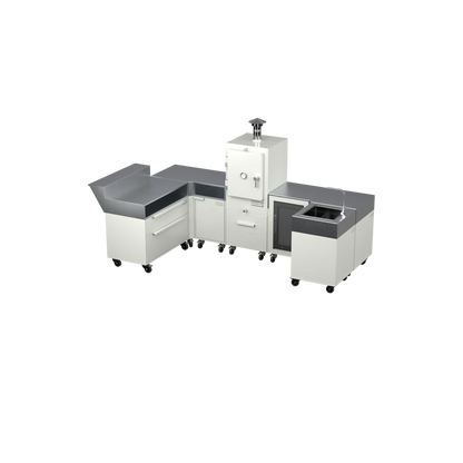 U-Shape Kitchen U1 in Truffle brown, three-quarter angle view